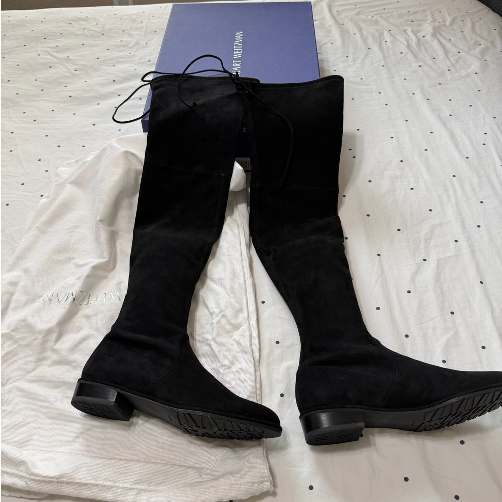 Stuart Weitzman LOWLAND Stretch Suede Over The Knee Boots | Size 7 | New w/ Box